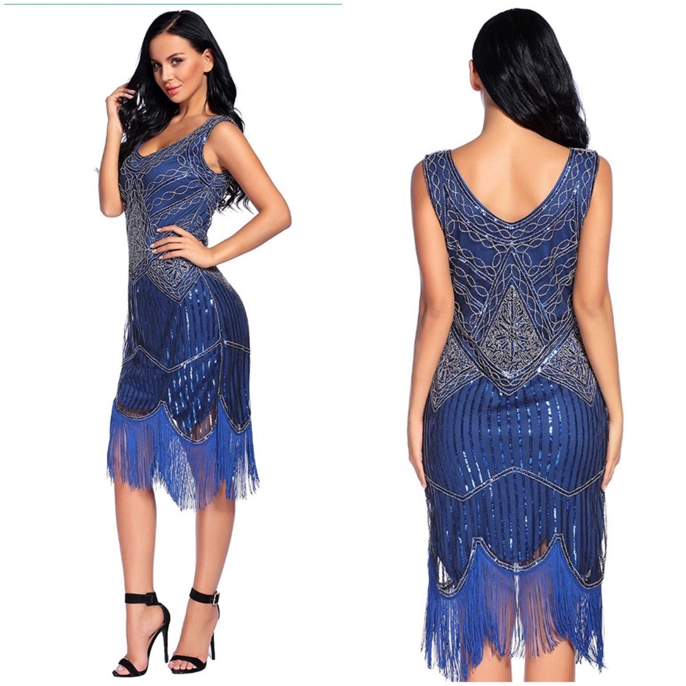 5 ⭐️ Rated Sequin Flapper Dress - Blue
